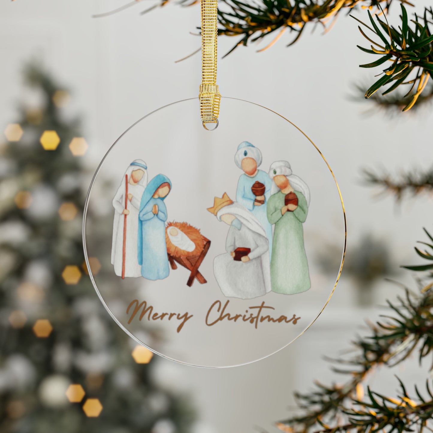 Nativity Cheer Christmas Ornament