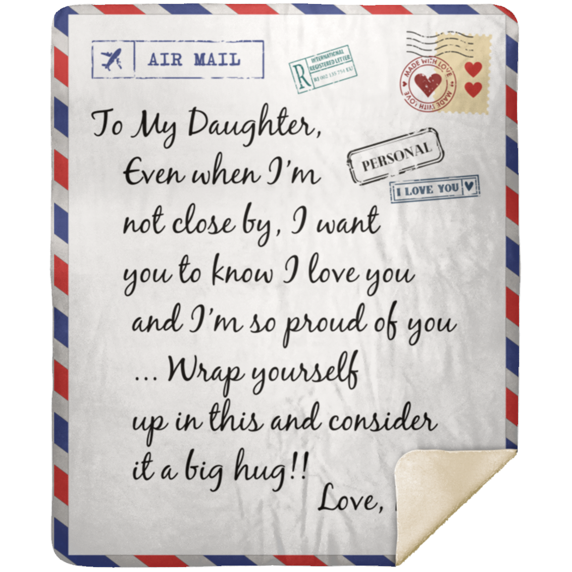 Personalized Love Letter To My Daughter Premium Sherpa Blanket 50X60