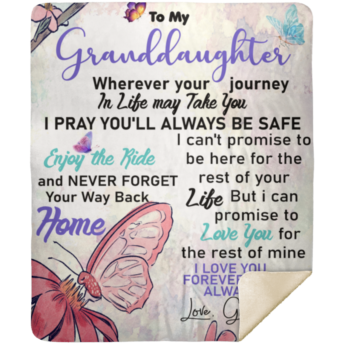 Grandma's Prayer For  Granddaughter Premium Sherpa Blanket