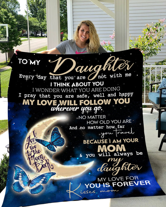 Love You To The Moon and Back Daughter Blanket