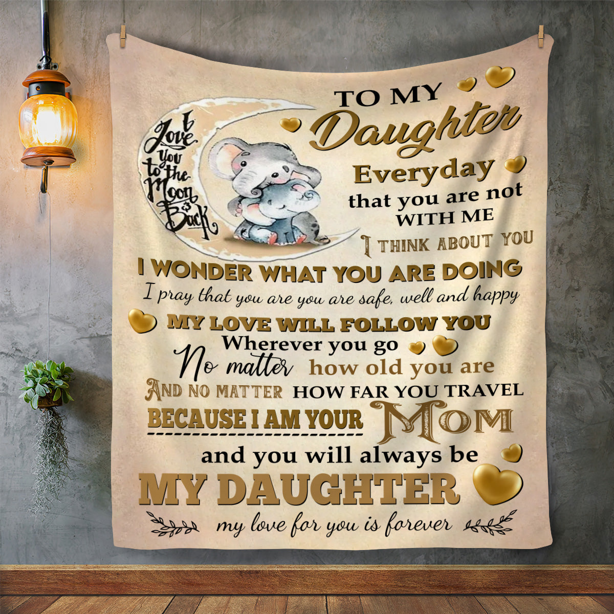 Mother's Prayer : Love To The Moon and Back Daughter's Premium Sherpa Blanket