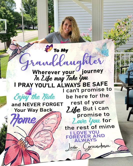 Grandma's Prayer For  Granddaughter Premium Sherpa Blanket