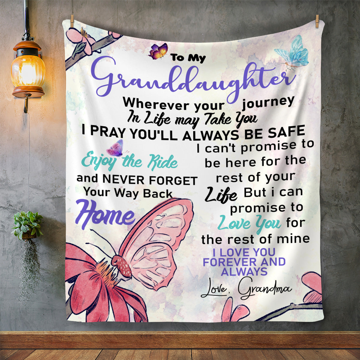 Grandma's Prayer For  Granddaughter Premium Sherpa Blanket