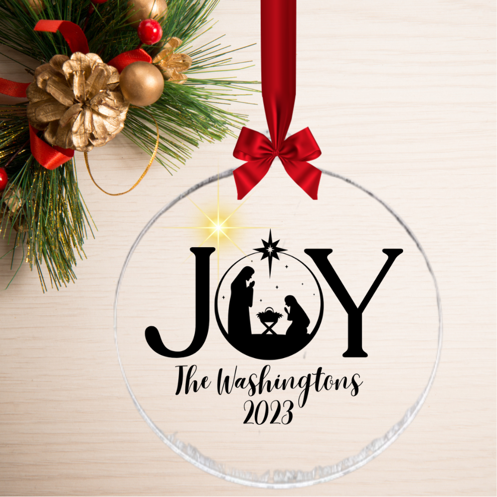 Nativity Splendor: A Joyful Acrylic Ornament Celebration