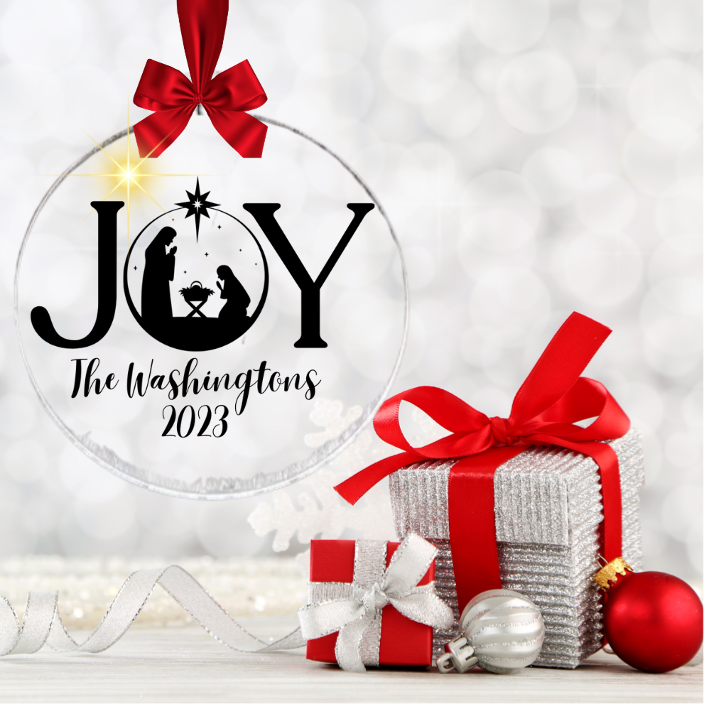 Nativity Splendor: A Joyful Acrylic Ornament Celebration