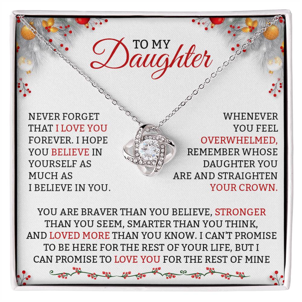 Never Forget You Are Loved Daughter Love Knot Necklace