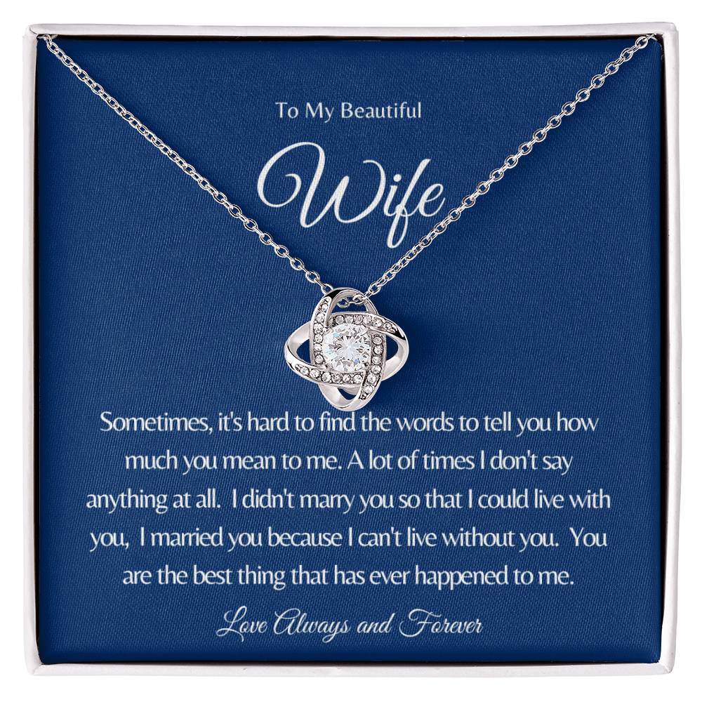 Always And Forever My Wife Love Knot Necklace