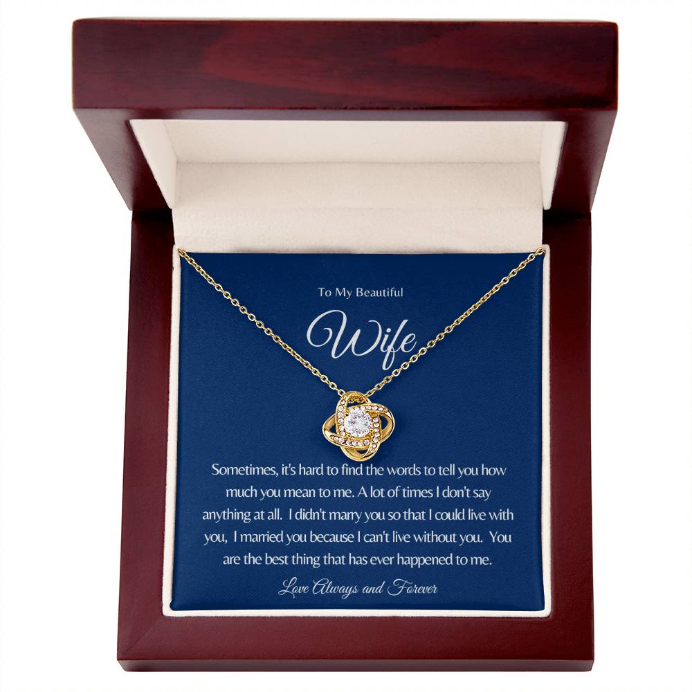 Always And Forever My Wife Love Knot Necklace