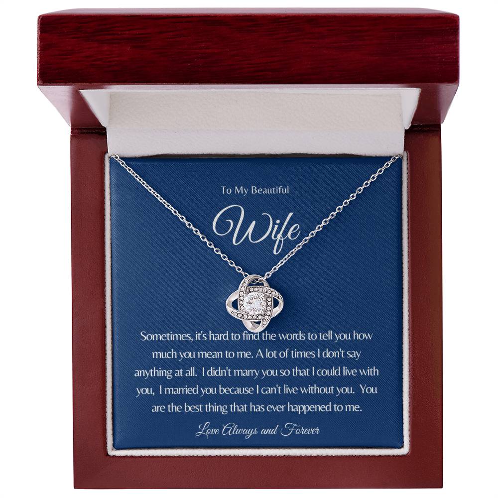 Always And Forever My Wife Love Knot Necklace