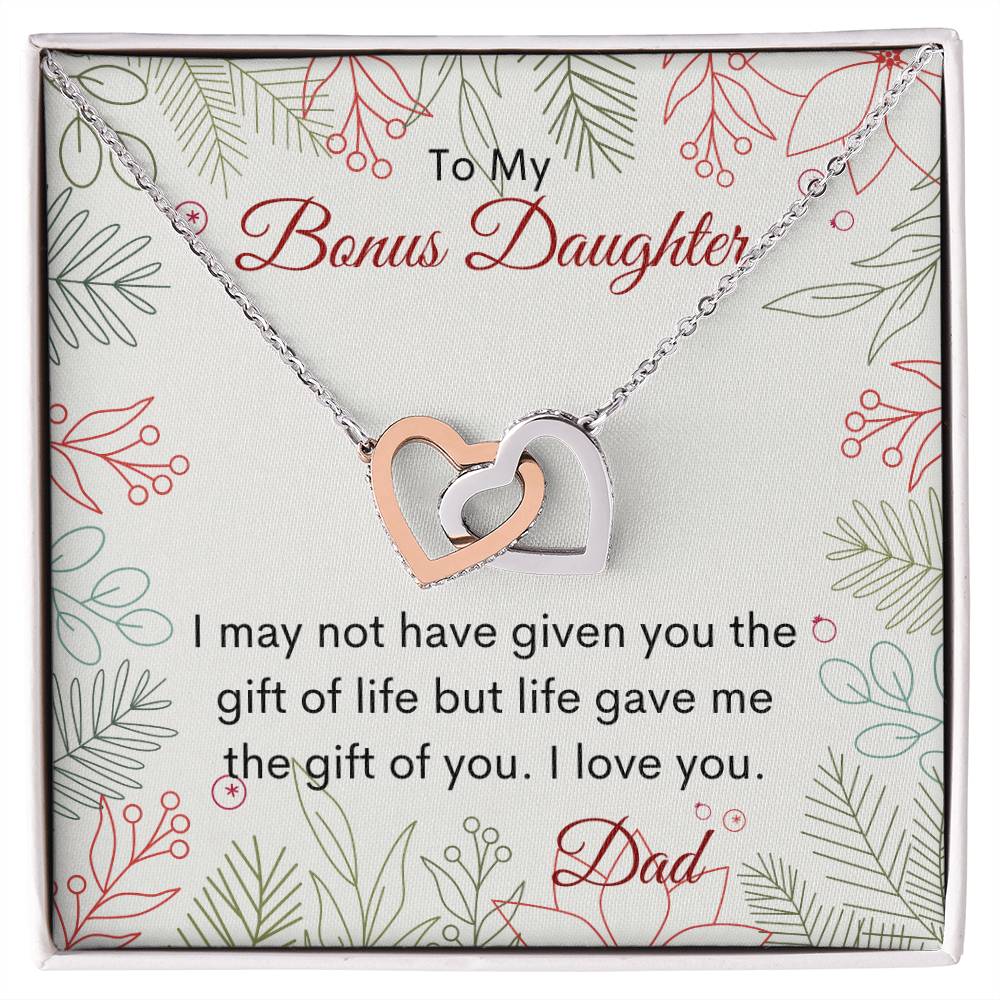 Bonus Daughter Interlocking Heart Necklace