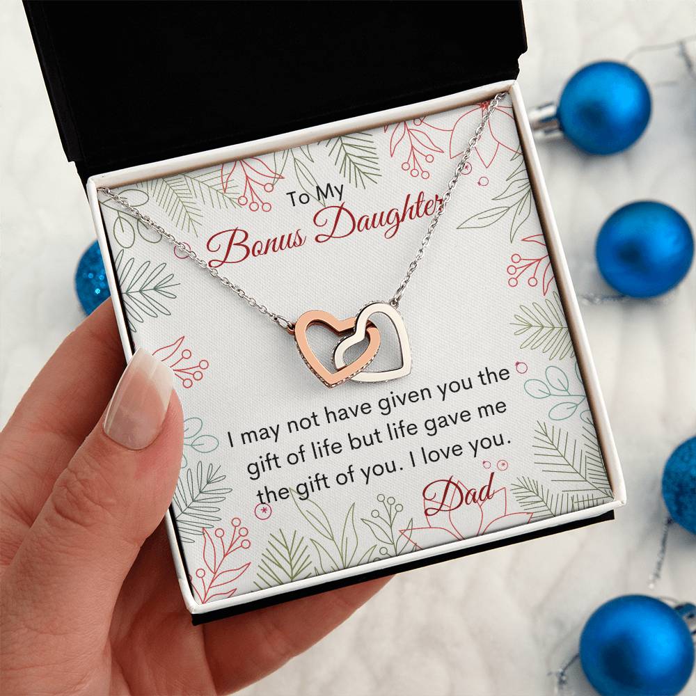 Bonus Daughter Interlocking Heart Necklace