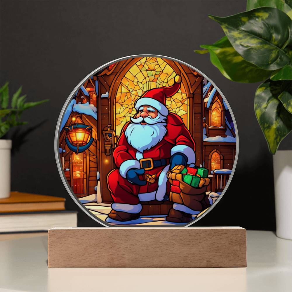 Santa Is Coming To Town Acrylic Night Light