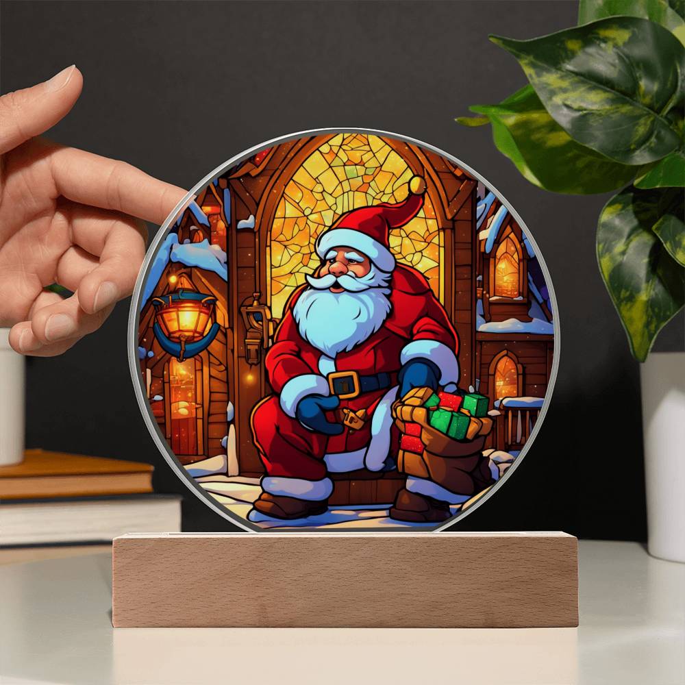 Santa Is Coming To Town Acrylic Night Light