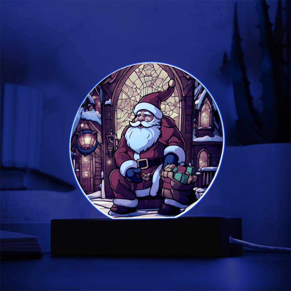 Santa Is Coming To Town Acrylic Night Light