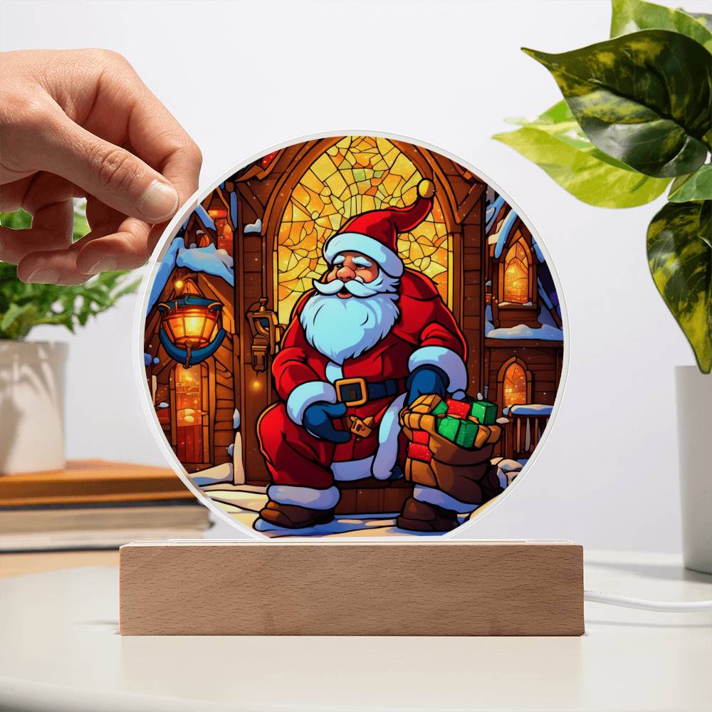 Santa Is Coming To Town Acrylic Night Light