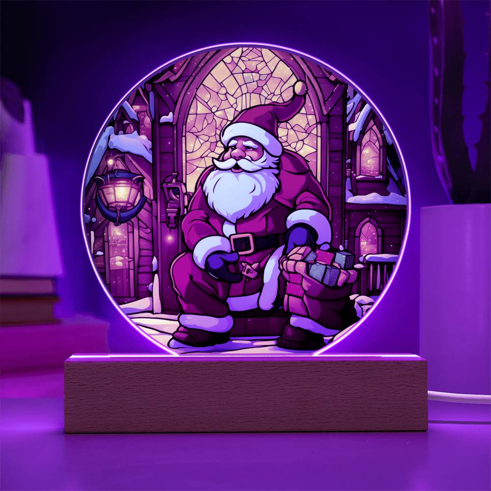 Santa Is Coming To Town Acrylic Night Light