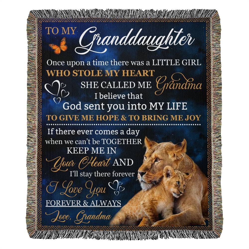 You Stole My Heart Woven Heirloom Granddaughter Blanket