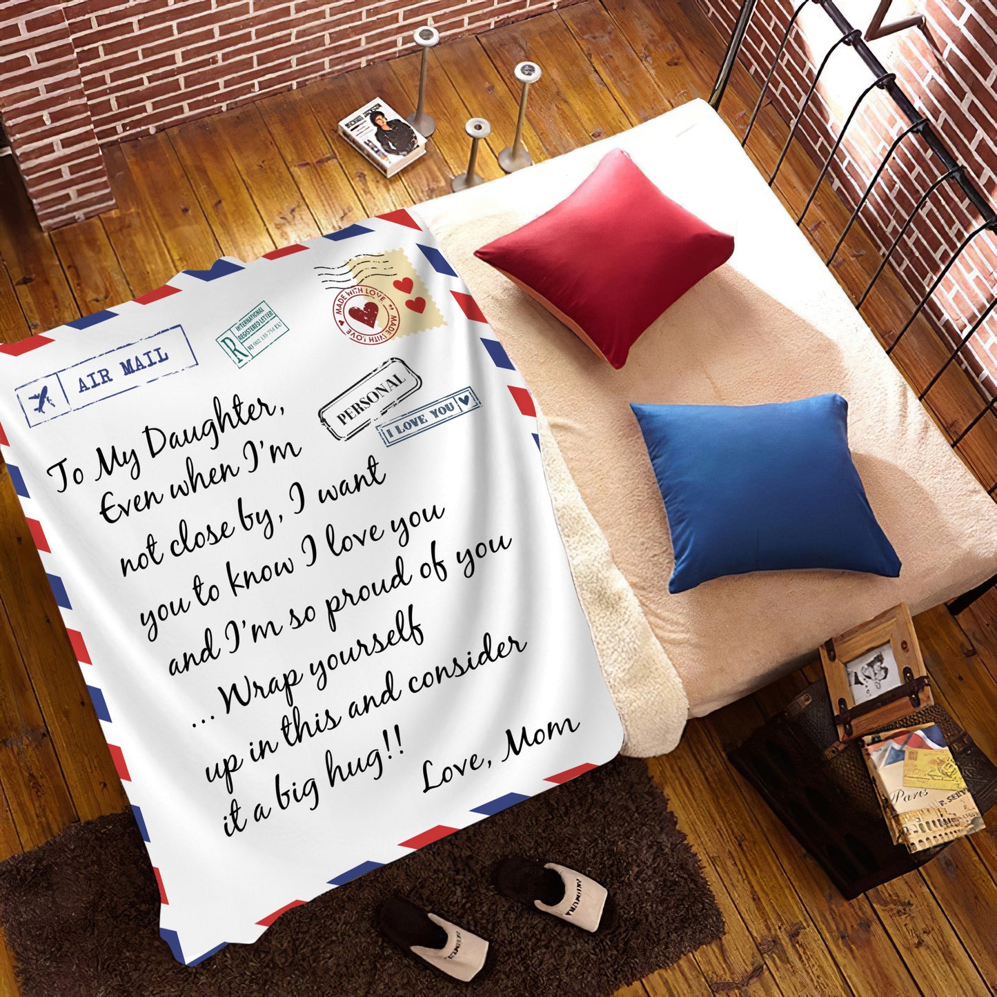 Personalized Love Letter To My Daughter Premium Sherpa Blanket 50X60