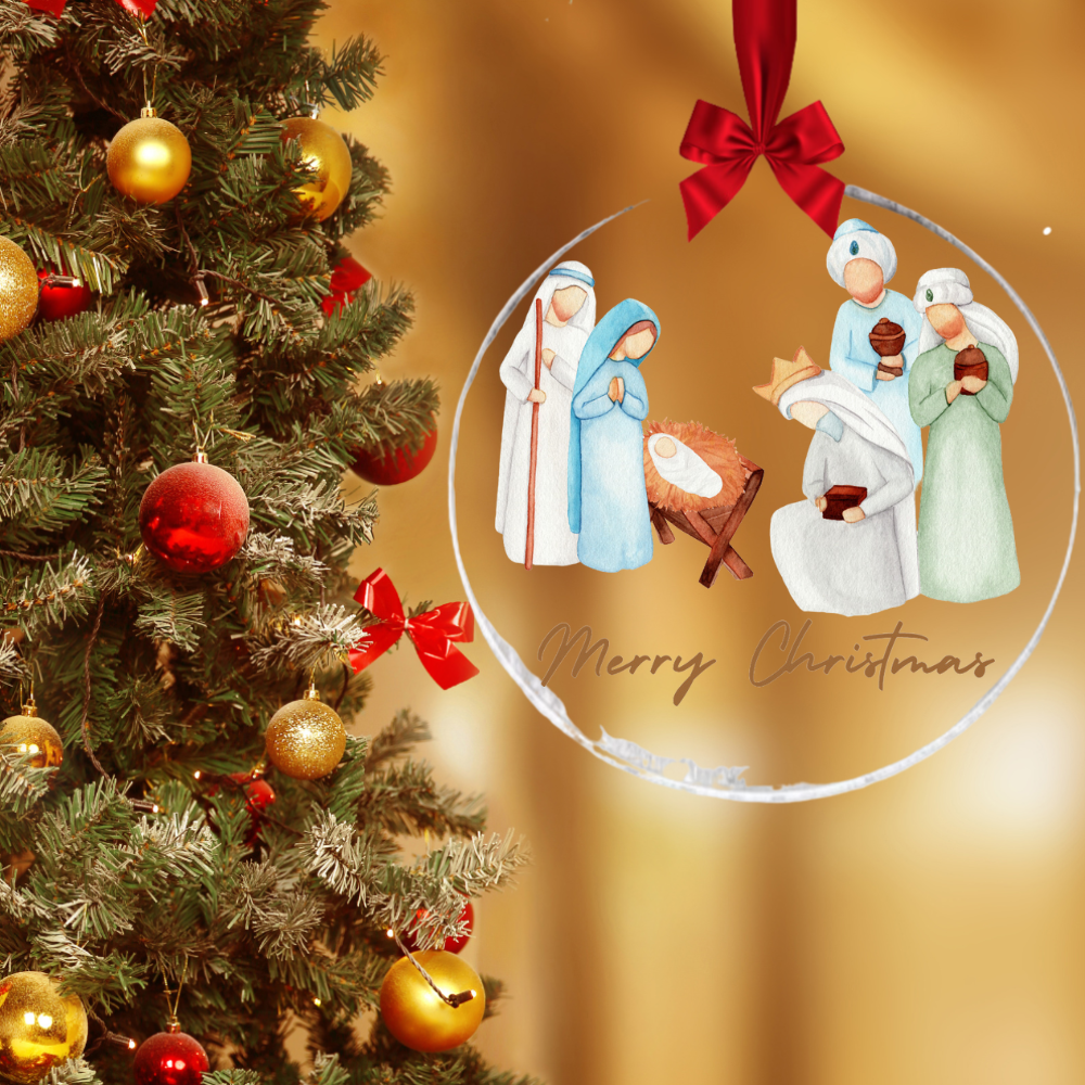 Nativity Cheer Christmas Ornament