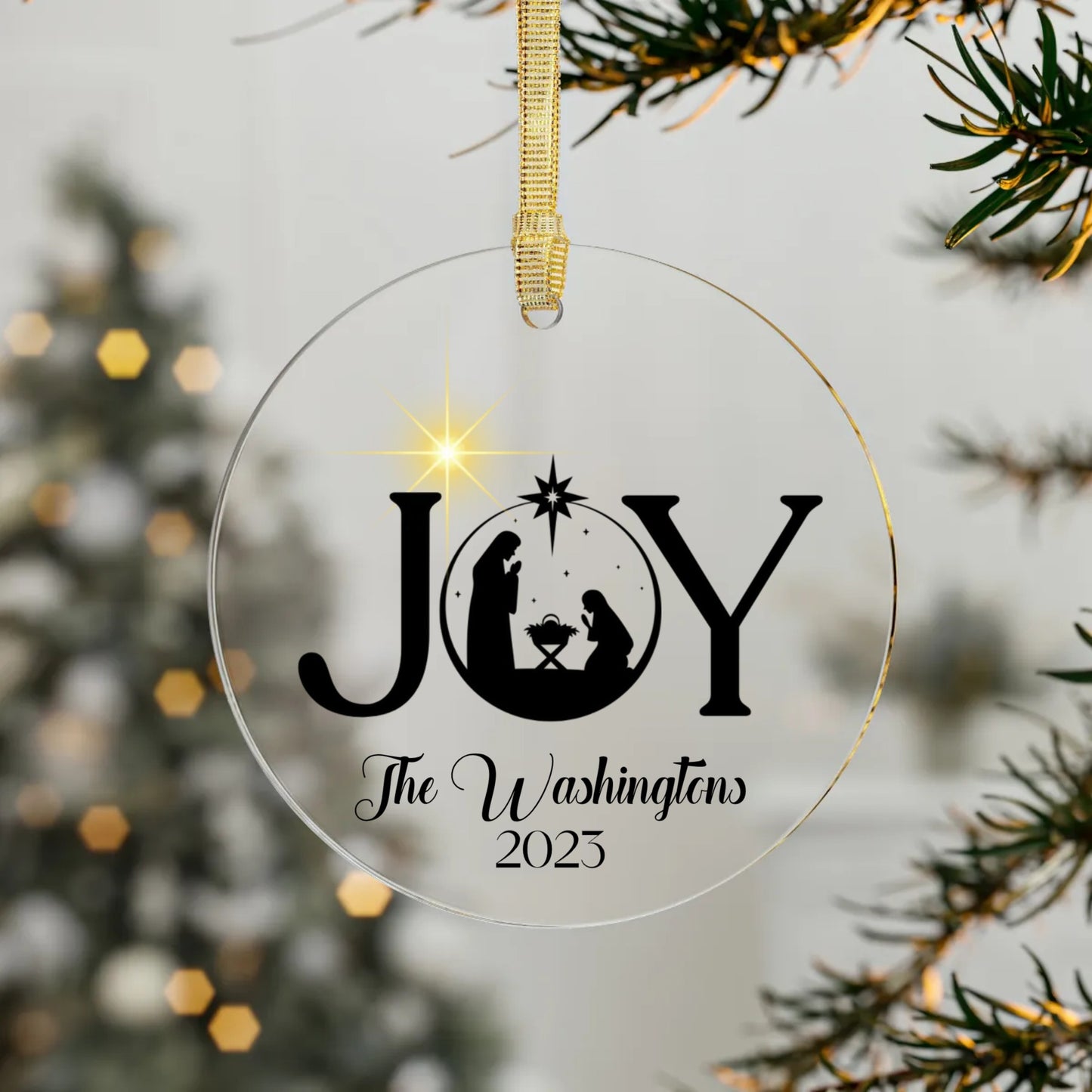 Nativity Splendor: A Joyful Acrylic Ornament Celebration