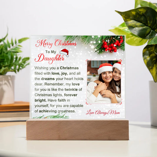 Daughter's Christmas Delight: A Heartfelt Acrylic Keepsake